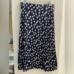 Jcrew Floral Pleated Midi Skirt Size 10